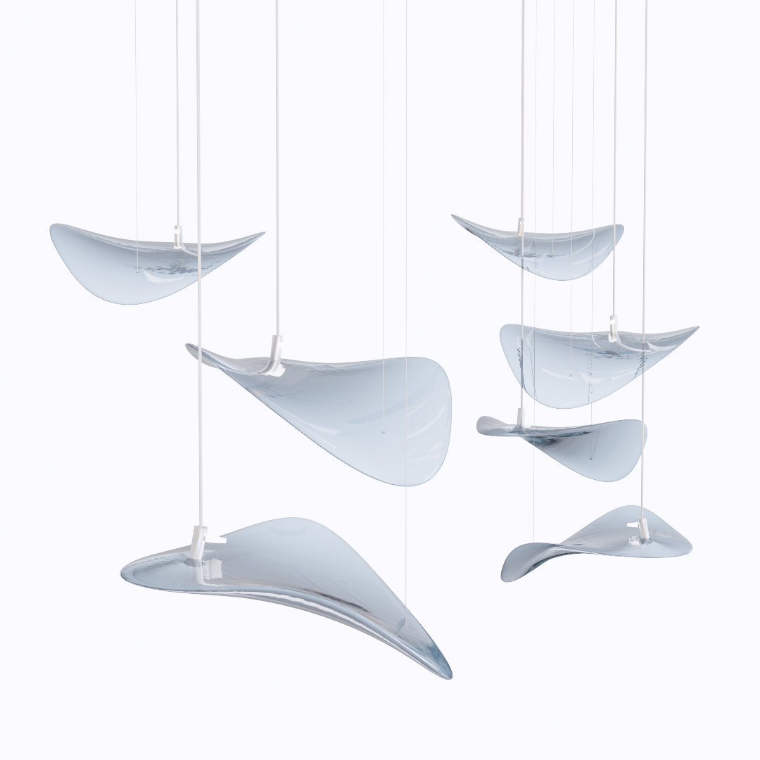 DIY Floating Leaf Chandelier 3D Model