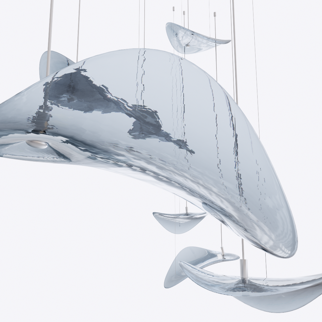 DIY Floating Leaf Chandelier 3D Model
